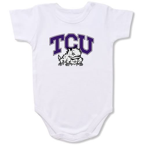 TCU Horned Frogs Baby Bodysuit Creeper #01